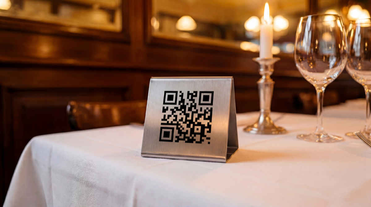 QR code Avistars sur table de restaurant